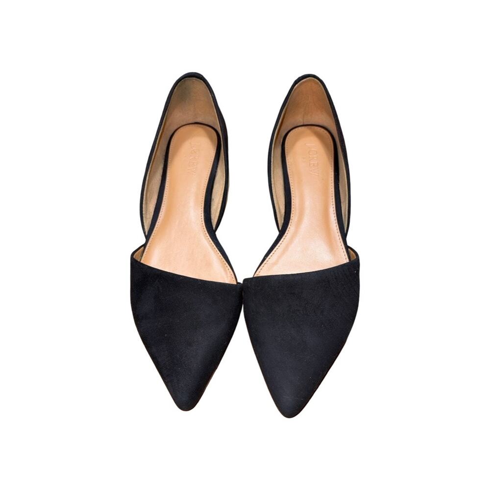 J. Crew ZOE Black Suede Leather D'Orsay Flats     Size: 8.5